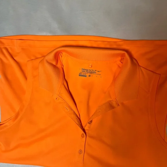 Women's Nike Dri-FIT Sleeveless Golf Polo in Orange. Size M - Picture 3 of 4